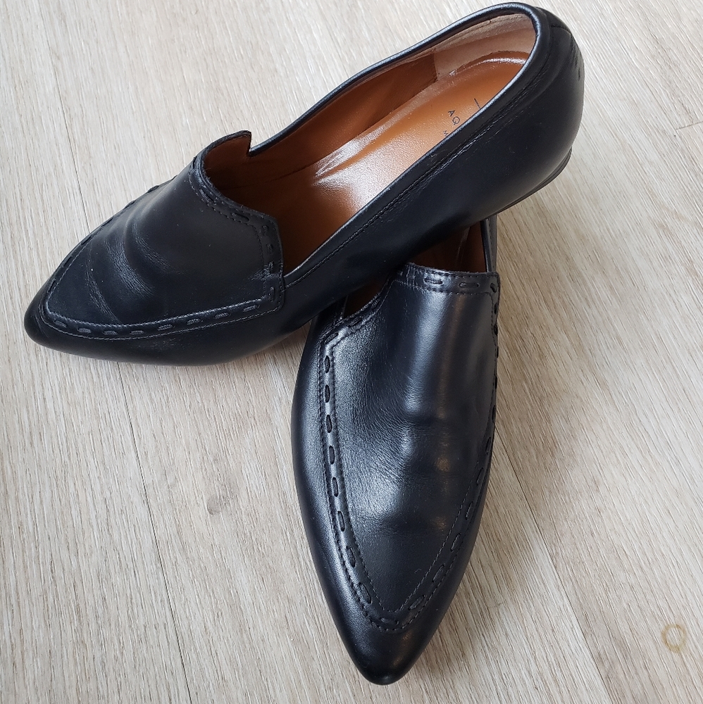 Aquatalia Black ⚫ Leather Piera Loafer